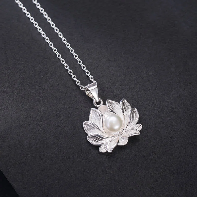 Shop Classic Women's Necklaces & Pendants with a Modern Twist-Buddha Stones 925 Sterling Silver Lotus Flower Pearl Wealth Necklace Pendant Shop Classic Women's Necklaces & Pendants with a Modern Twist-Buddha Stones 925 Sterling Silver Lotus Flower Pearl Wealth Necklace Pendant