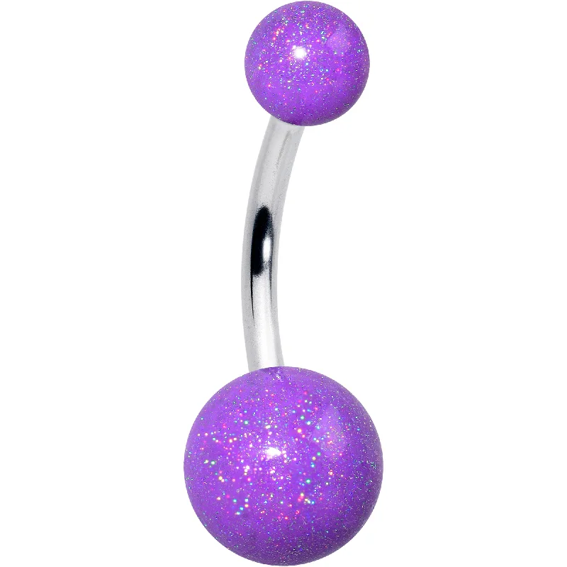 Belly Rings with Shiny Accents for Extra Glam -Pastel Shimmer Purple Ends Belly Ring Belly Rings with Shiny Accents for Extra Glam -Pastel Shimmer Purple Ends Belly Ring