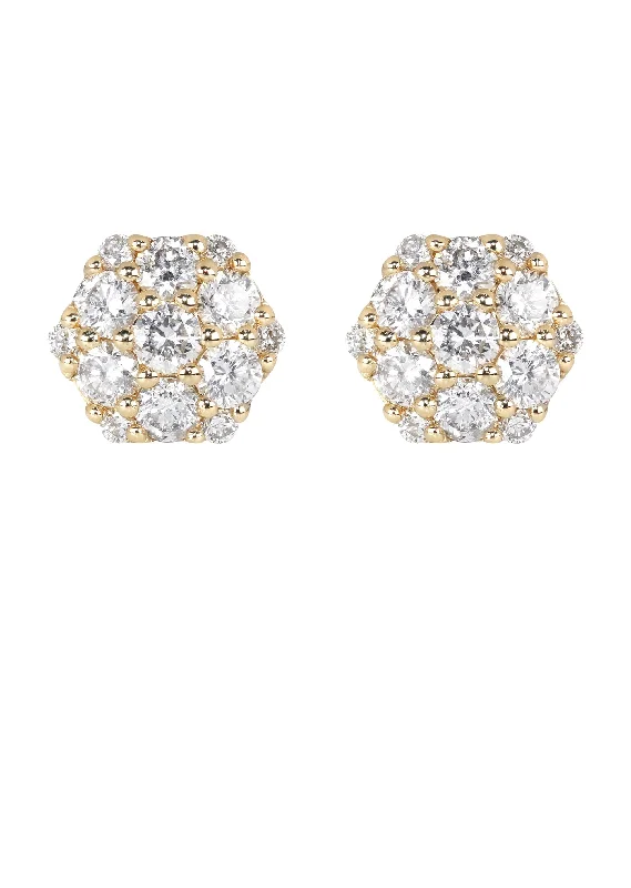 Shop Durable Men's Earrings for Everyday Wear-Mens Stud Diamond Earrings | 1.21 Carats 14K Yellow Gold Shop Durable Men's Earrings for Everyday Wear-Mens Stud Diamond Earrings | 1.21 Carats 14K Yellow Gold