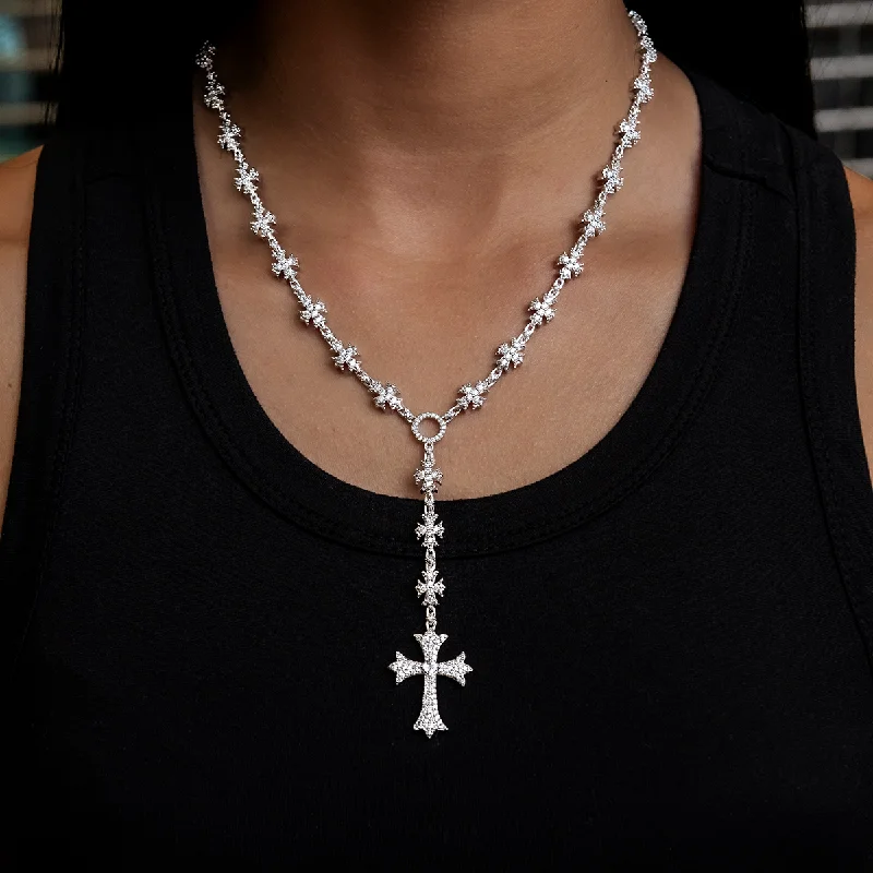 Shop Classic Women's  Necklaces & Pendants with a Modern Twist-Flared Cross Rosary Necklace