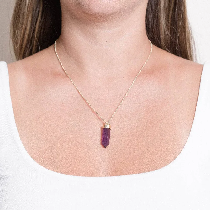 Shop Classic Women's Necklaces & Pendants with a Modern Twist-Amethyst Crystal Point Necklace Shop Classic Women's Necklaces & Pendants with a Modern Twist-Amethyst Crystal Point Necklace