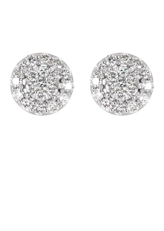 Shop Durable Men's Earrings for Everyday Wear-Mens Stud Diamond Earrings | 0.96 Carats 14K White Gold Shop Durable Men's Earrings for Everyday Wear-Mens Stud Diamond Earrings | 0.96 Carats 14K White Gold