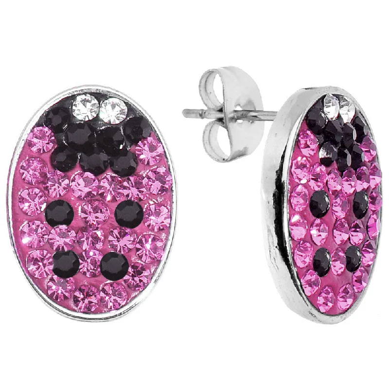 Women's Earrings – Elegant Designs for Every Personality--Ferido Crystal Pink Ladybug Stud Earrings