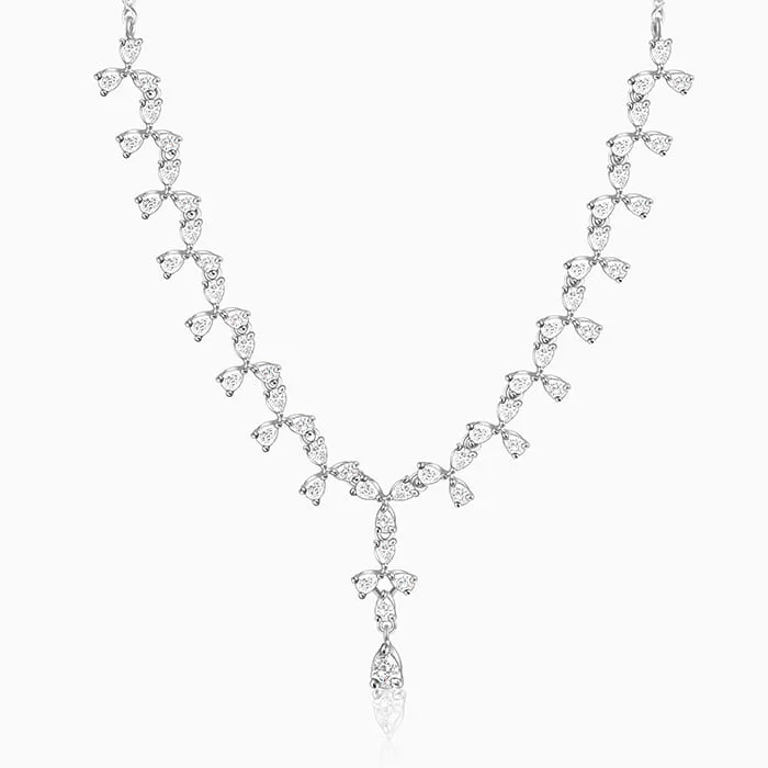 Shop Classic Women's Necklaces & Pendants with a Modern Twist-Silver Sparkling Beauty Necklace Shop Classic Women's Necklaces & Pendants with a Modern Twist-Silver Sparkling Beauty Necklace