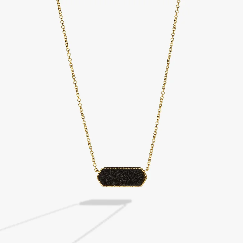 Shop Classic Women's Necklaces & Pendants with a Modern Twist-Glitter Druzy Pendant Necklace, Black Shop Classic Women's Necklaces & Pendants with a Modern Twist-Glitter Druzy Pendant Necklace, Black