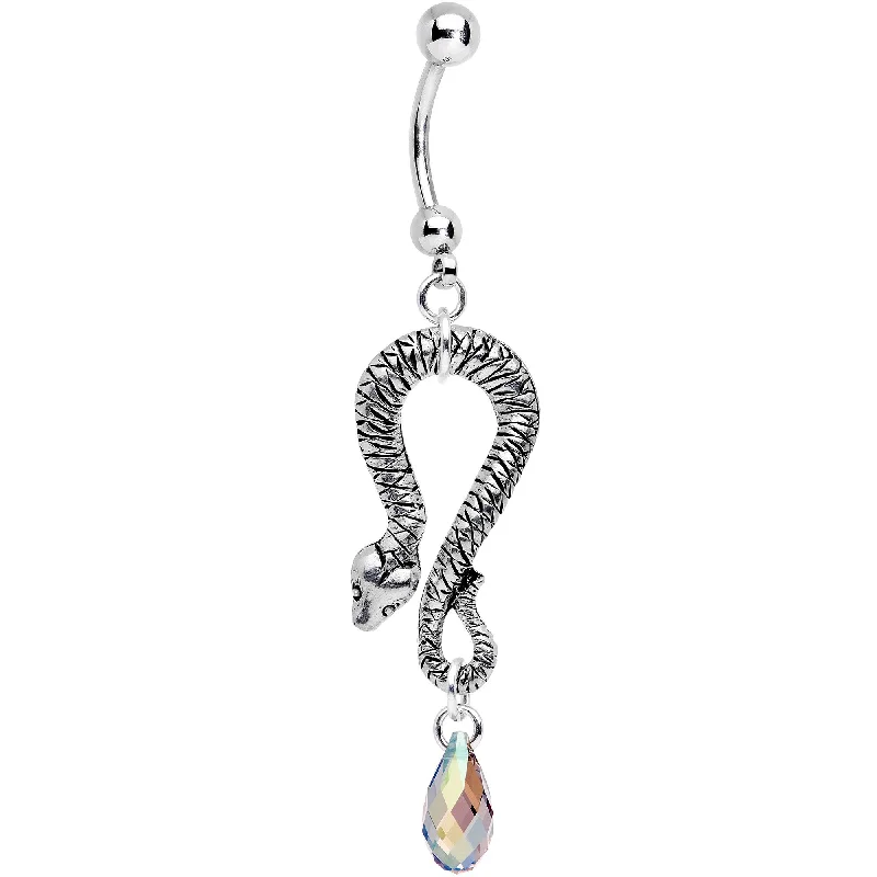Stunning Belly Rings with Colorful Stones -Handcrafted Snake Dangle Belly Ring Created with Crystals Stunning Belly Rings with Colorful Stones -Handcrafted Snake Dangle Belly Ring Created with Crystals