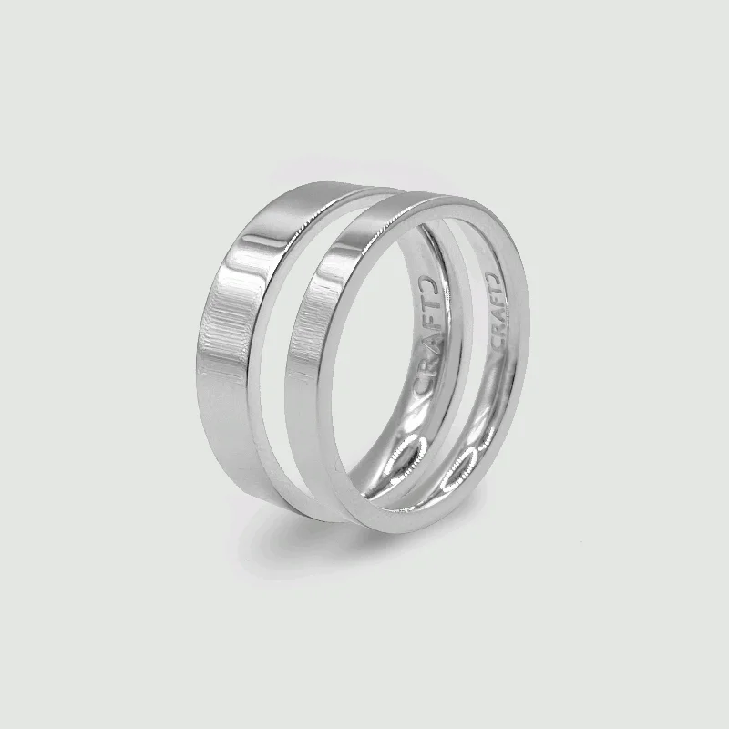 Top Men's Rings – Crafted for Every Style  Flat Band Ring Set (Silver)