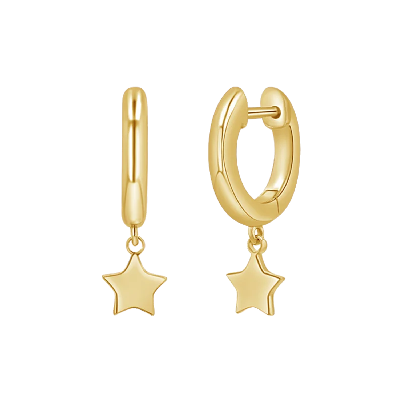 Women's Earrings – Elegant Designs for Every Personality--Star Charm Drop Huggies