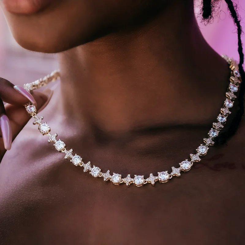 Shop Classic Women's Necklaces & Pendants with a Modern Twist-Round Stone Star Tennis Necklace Shop Classic Women's Necklaces & Pendants with a Modern Twist-Round Stone Star Tennis Necklace