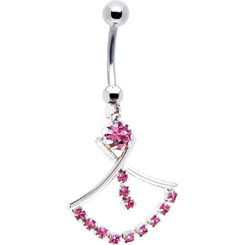 Elegant Belly Rings with Modern Touch -Lavender Gem NOUVEAU TWIST Dangle Belly Ring