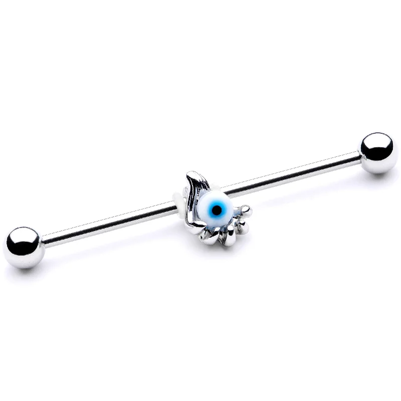 Women's Earrings – Elegant Designs for Every Personality--14 Gauge Blue Eyeball Hand Halloween Industrial Barbell 38mm Women's Earrings – Elegant Designs for Every Personality--14 Gauge Blue Eyeball Hand Halloween Industrial Barbell 38mm