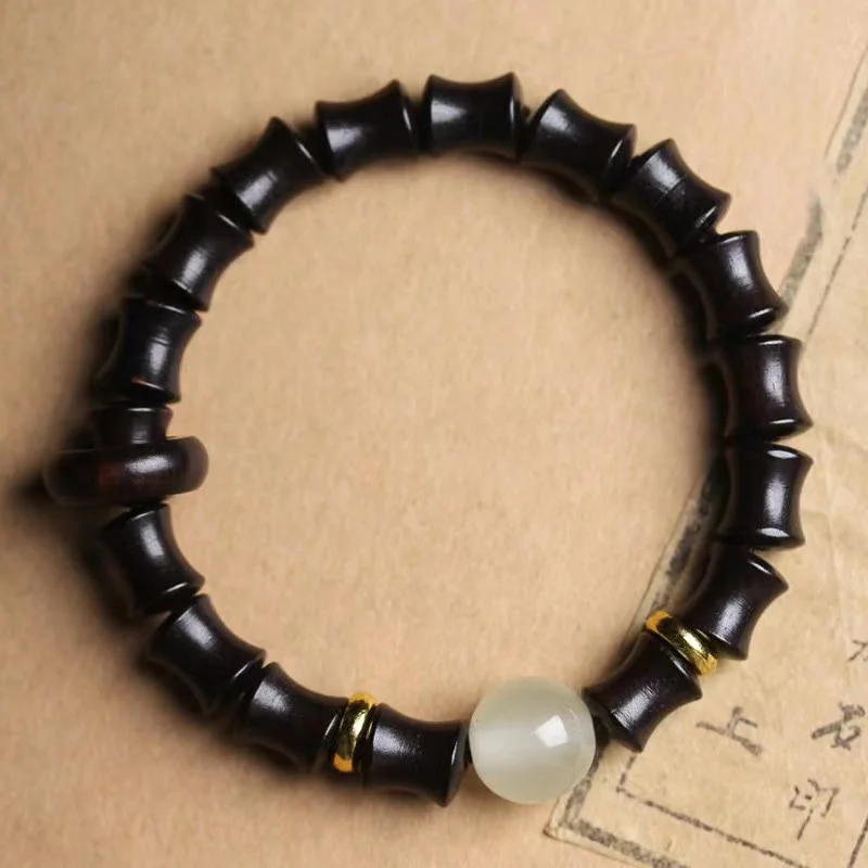 Trendy Bangles for Women with Unique Charms-Buddha Stones Ebony Green Sandalwood Black Rosewood Bamboo Peace Bracelet Trendy Bangles for Women with Unique Charms-Buddha Stones Ebony Green Sandalwood Black Rosewood Bamboo Peace Bracelet