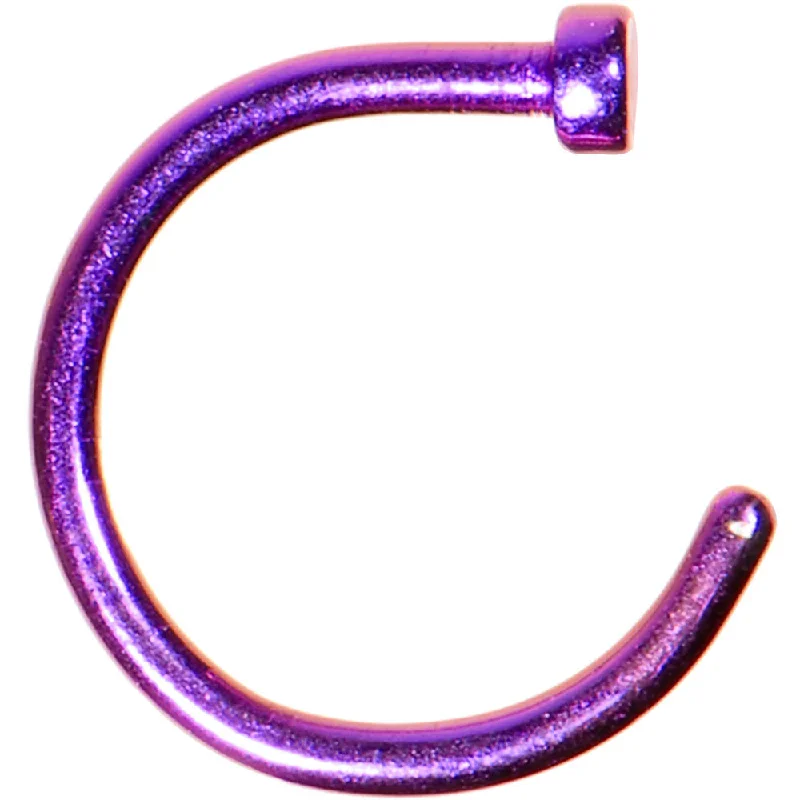 Nose Rings for Timeless Elegance -18 Gauge 5/16 Purple Anodized Titanium Nose Hoop