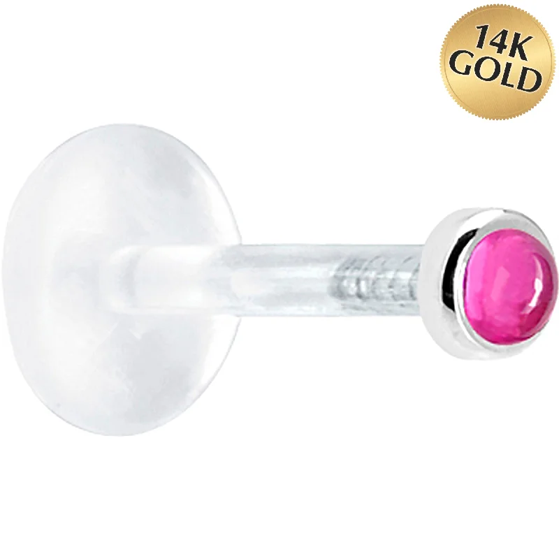 Women's Earrings – Elegant Designs for Every Personality--16 Gauge 1/4 Solid 14KT White Gold 2mm Genuine Pink Tourmaline Bioplast Tragus Earring Stud Women's Earrings – Elegant Designs for Every Personality--16 Gauge 1/4 Solid 14KT White Gold 2mm Genuine Pink Tourmaline Bioplast Tragus Earring Stud