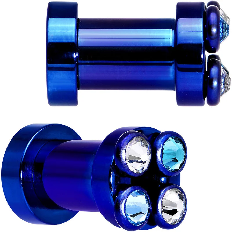 Women's Earrings – Elegant Designs for Every Personality--2 Gauge Dark Blue Titanium Tunnels with Removable Dermal Tops Women's Earrings – Elegant Designs for Every Personality--2 Gauge Dark Blue Titanium Tunnels with Removable Dermal Tops