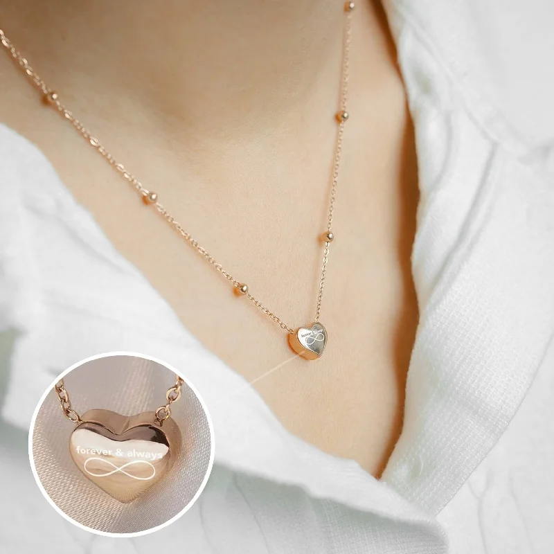 Chic Women's Rings for Fashion-Forward Looks-Forever and Always Paris Heart Necklace