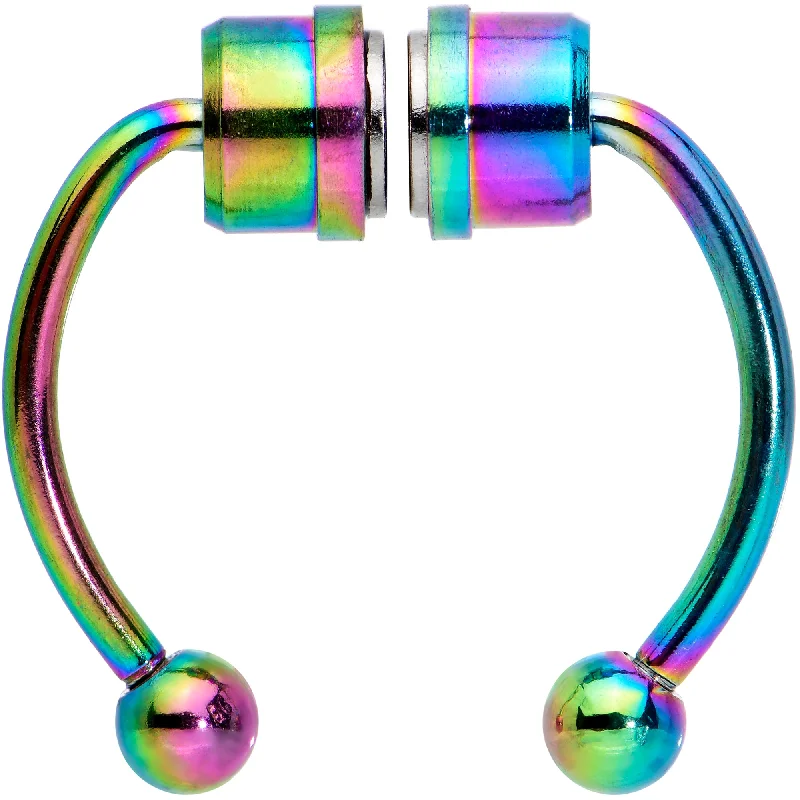 Classic Gold Nose Rings -Rainbow Magnetic Septum Ring Horseshoe Non-Pierced Fake Nose Ring Classic Gold Nose Rings -Rainbow Magnetic Septum Ring Horseshoe Non-Pierced Fake Nose Ring