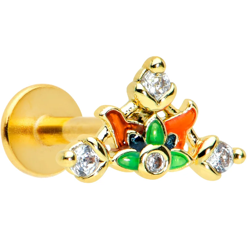 Lip Rings with Simple, Elegant Finish16 Gauge 5/16 Clear CZ Gem Gold Tone Mythic Dragon Labret Tragus Lip Rings with Simple, Elegant Finish16 Gauge 5/16 Clear CZ Gem Gold Tone Mythic Dragon Labret Tragus