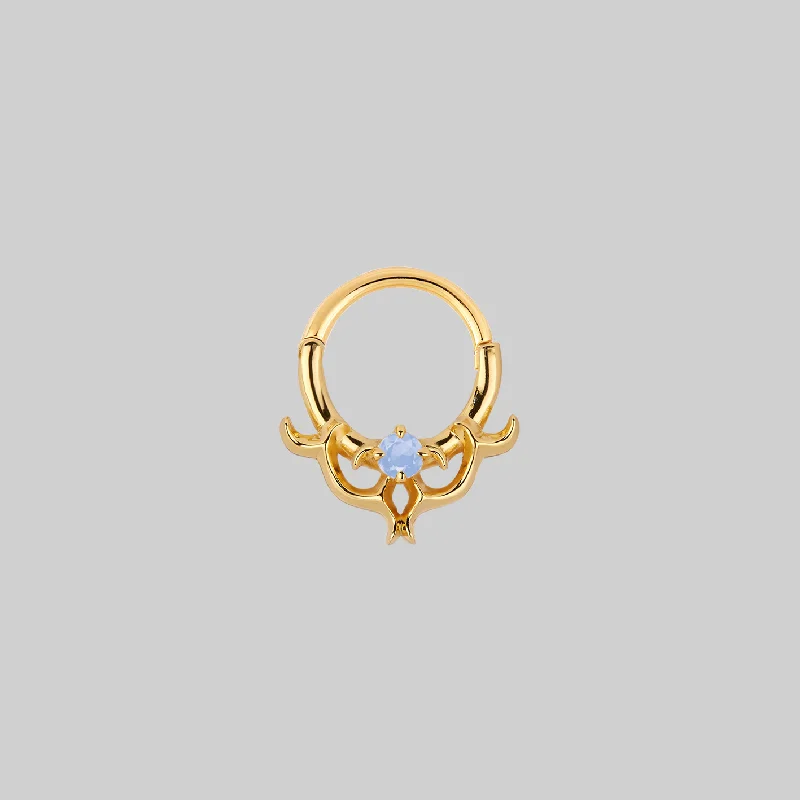 Nose Rings for Everyday Use -AURORA. Cosmic Waves Opalite Septum Clicker Ring - Gold Nose Rings for Everyday Use -AURORA. Cosmic Waves Opalite Septum Clicker Ring - Gold
