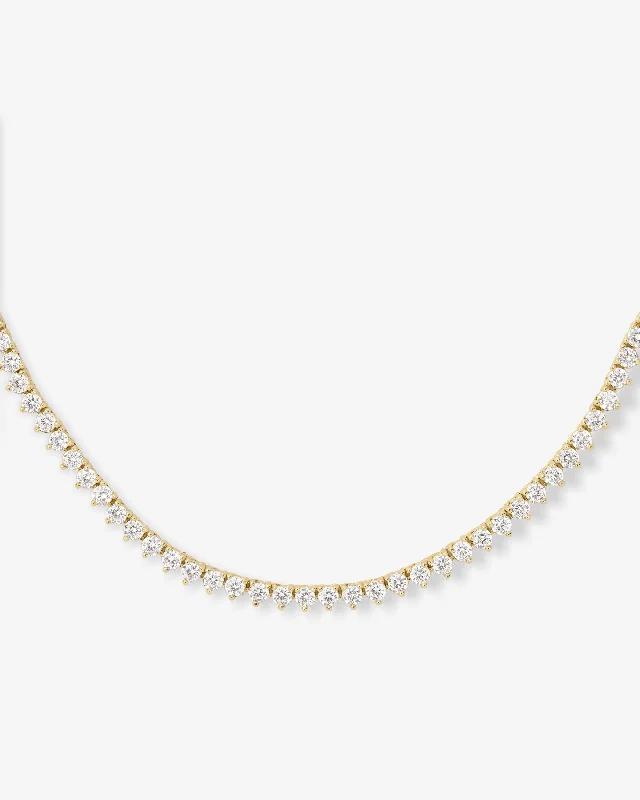 Shop Classic Women's  Necklaces & Pendants with a Modern Twist-Not Your Basic Tennis Choker - Gold|White Diamondettes