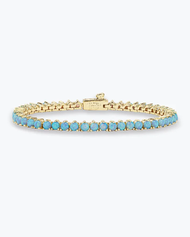 Stunning Anklets for Bold Fashion Statements-Not Your Basic Tennis Bracelet - Gold|Blue Opal Stunning Anklets for Bold Fashion Statements-Not Your Basic Tennis Bracelet - Gold|Blue Opal