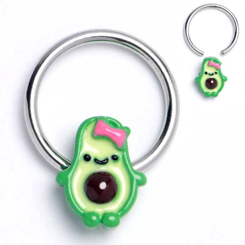 Women's Earrings – Elegant Designs for Every Personality--16 Gauge 3/8 Cutie Avocado BCR Captive Ring Women's Earrings – Elegant Designs for Every Personality--16 Gauge 3/8 Cutie Avocado BCR Captive Ring