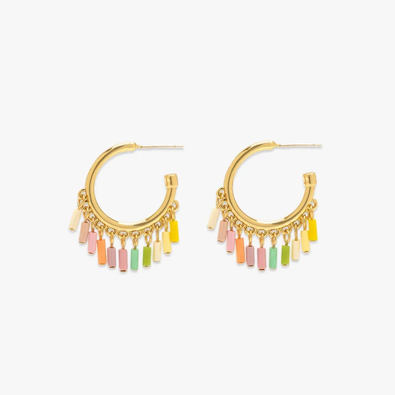 Women's Earrings – Elegant Designs for Every Personality--Ombre Enamel Hoop Earrings