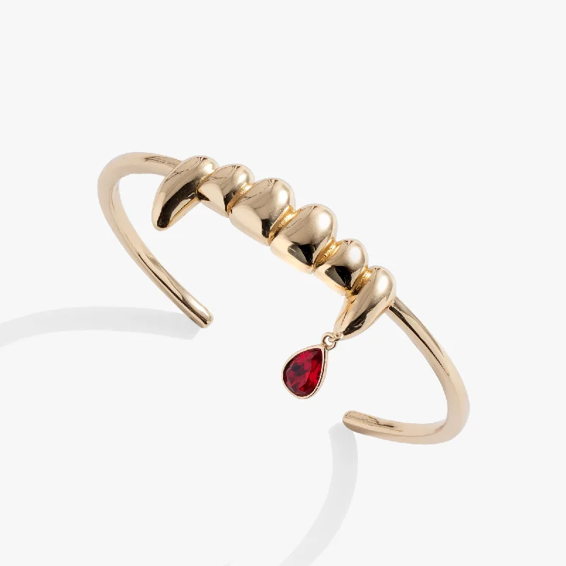 Simple Wooden Bangles for Women-Vampire Teeth Cuff