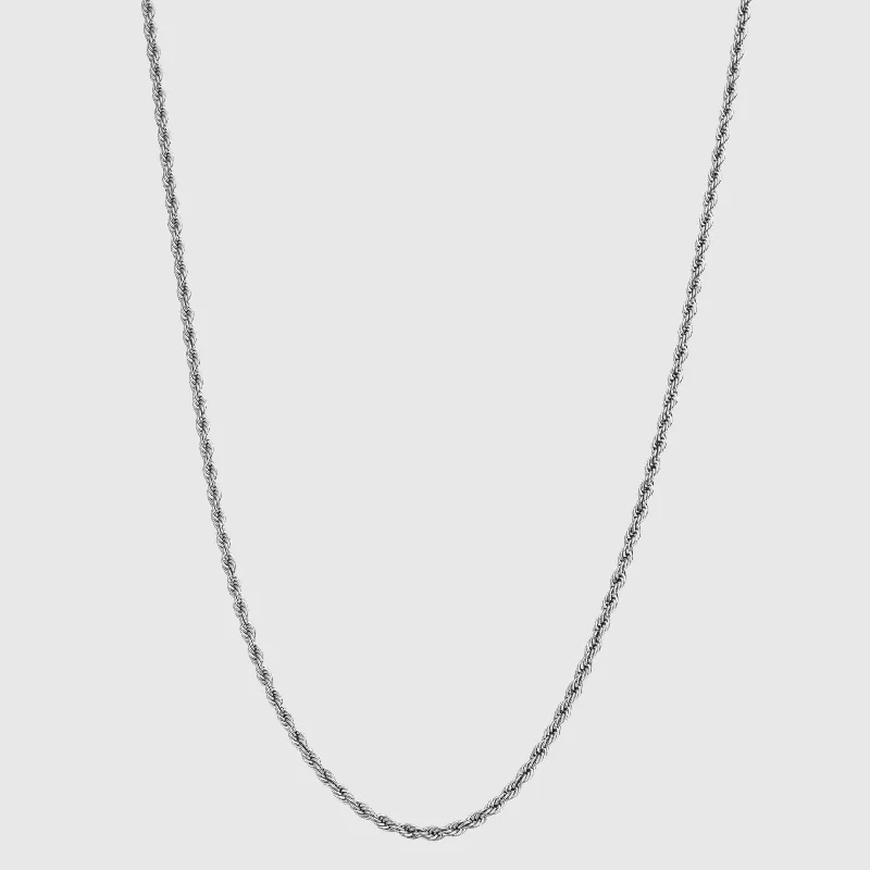 Exclusive Men's Necklaces & Pendants for the Modern Gentleman-Rope (Silver) 3mm