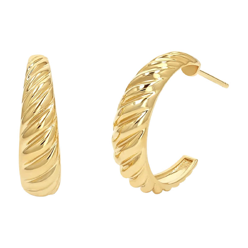 Women's Earrings – Elegant Designs for Every Personality--Celine Croissant Hoop Earrings Women's Earrings – Elegant Designs for Every Personality--Celine Croissant Hoop Earrings