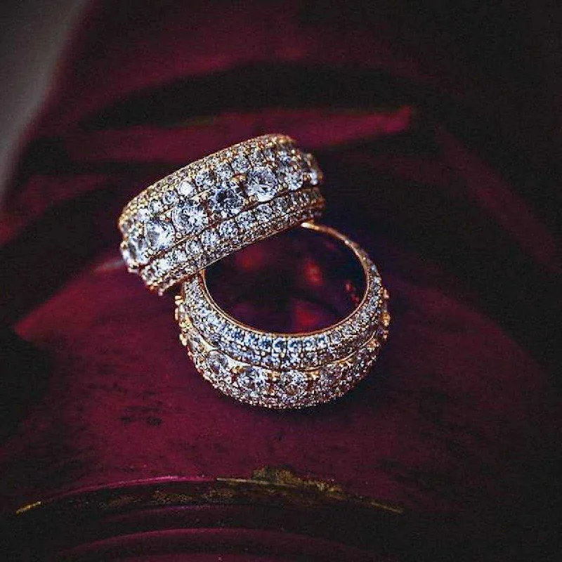 Top Men's Rings – Crafted for Every Style  5 Layer Diamond Band Ring in Yellow Gold Vermeil