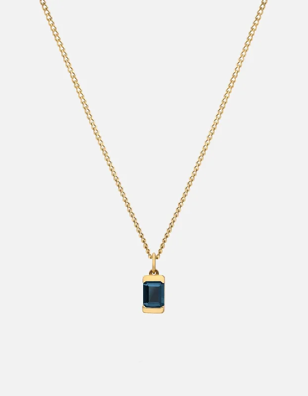 Exclusive Men's Necklaces & Pendants for the Modern Gentleman-Valor Blue Topaz Necklace, Gold Vermeil Exclusive Men's Necklaces & Pendants for the Modern Gentleman-Valor Blue Topaz Necklace, Gold Vermeil