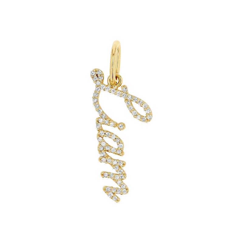 Shop Classic Women's Necklaces & Pendants with a Modern Twist-Vertical Diamond Script Name Charm Shop Classic Women's Necklaces & Pendants with a Modern Twist-Vertical Diamond Script Name Charm