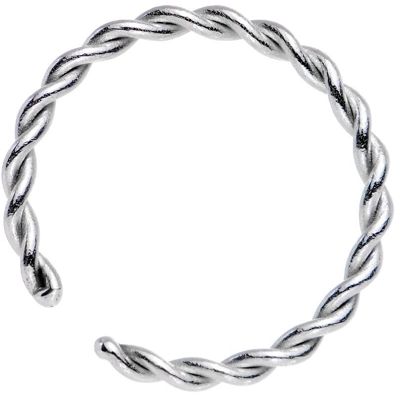 Vintage Nose Rings -16 Gauge 3/8 Annealed Steel Seamless Braided Circular Ring