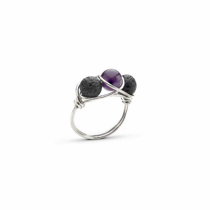 Chic Women's Rings for Fashion-Forward Looks-Amethyst Diffuser Ring
