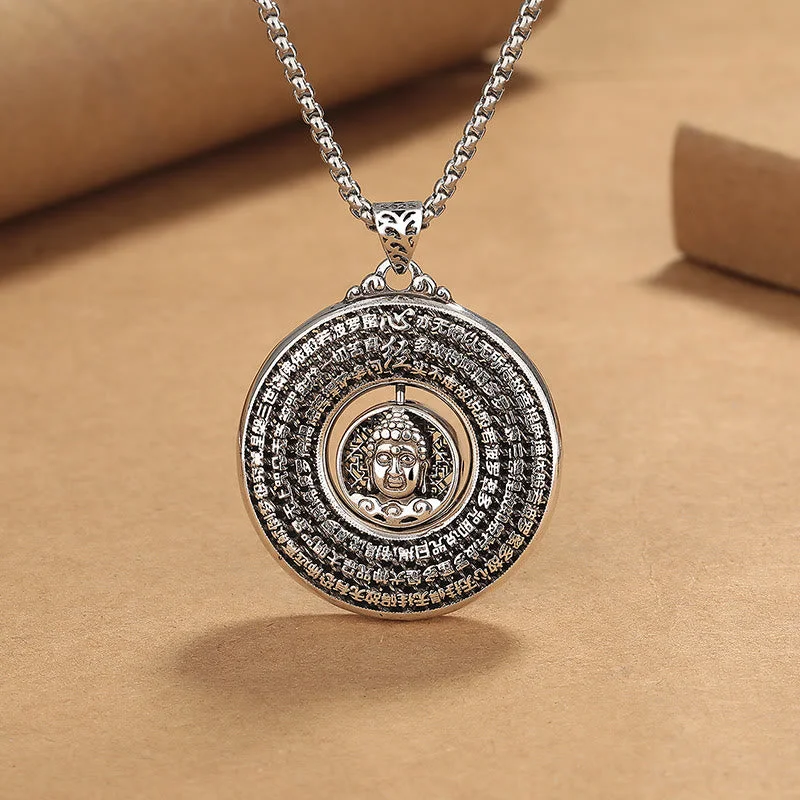 Shop Classic Women's Necklaces & Pendants with a Modern Twist-Buddha Stones Heart Sutra Buddha Carved Peace Buckle Design Serenity Rotatable Necklace Pendant Shop Classic Women's Necklaces & Pendants with a Modern Twist-Buddha Stones Heart Sutra Buddha Carved Peace Buckle Design Serenity Rotatable Necklace Pendant