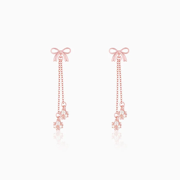 Women's Earrings – Elegant Designs for Every Personality--Rose Gold Bow Dangler Earrings Women's Earrings – Elegant Designs for Every Personality--Rose Gold Bow Dangler Earrings