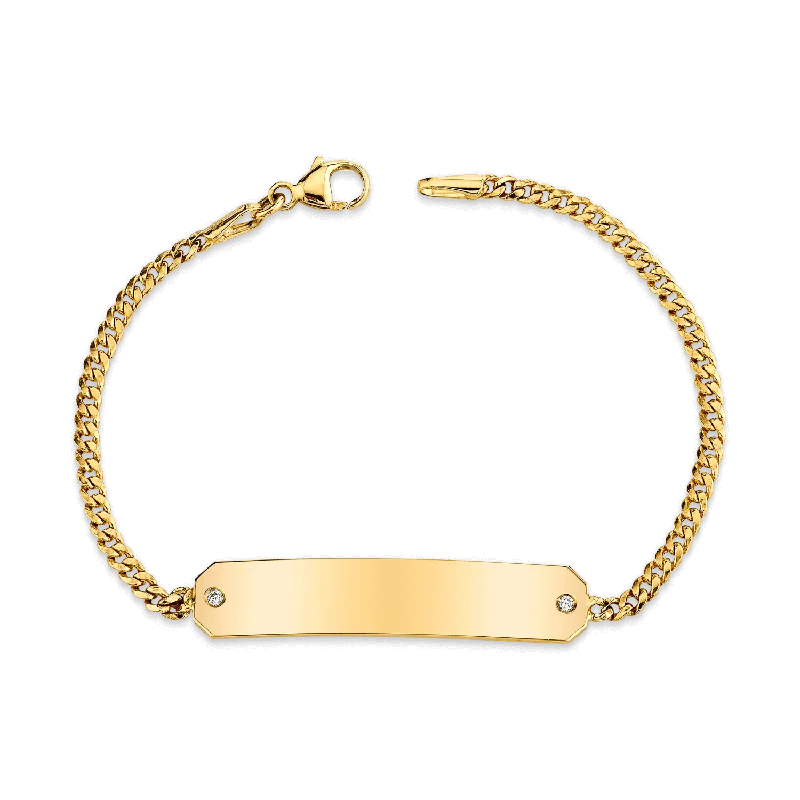 Adjustable Bracelets for Men-Cuban Link Diamond ID Bracelet