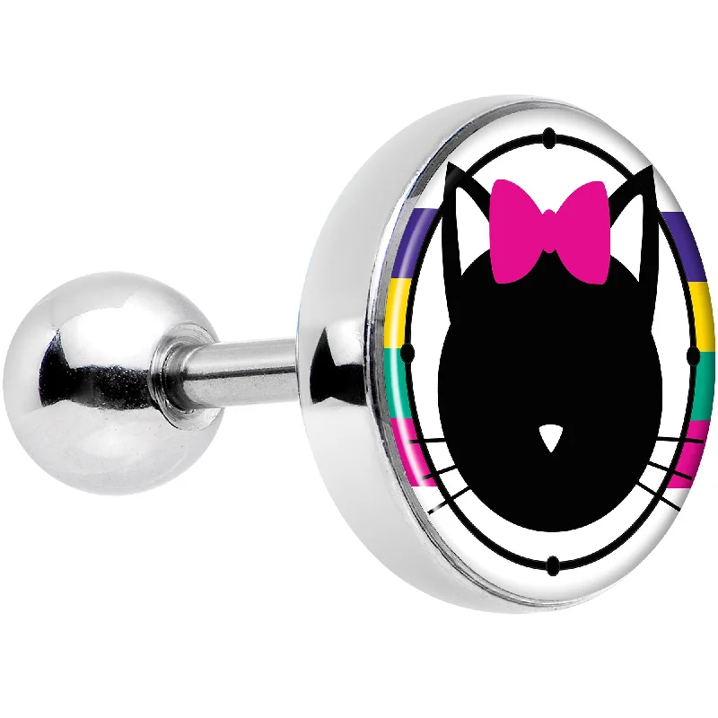 Women's Earrings – Elegant Designs for Every Personality--Pink Bow Kitty Cat Craze Tragus Cartilage Earring