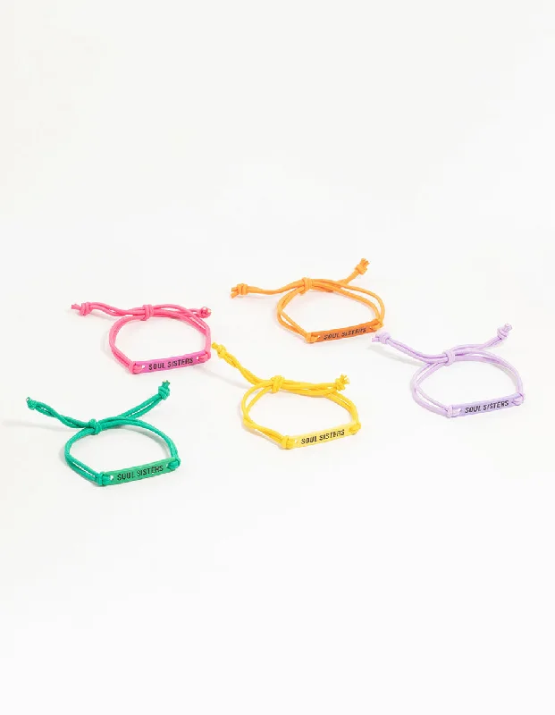 Set of Wedding Bangles for Women-Kids Colourful Soul Sisters Bracelet 5-Pack