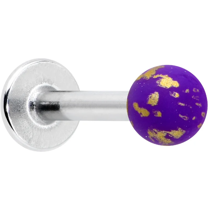 Lip Rings for Unique Fashion Choices16 Gauge 5/16 Matte Purple Splatter Pattern Labret Monroe Tragus