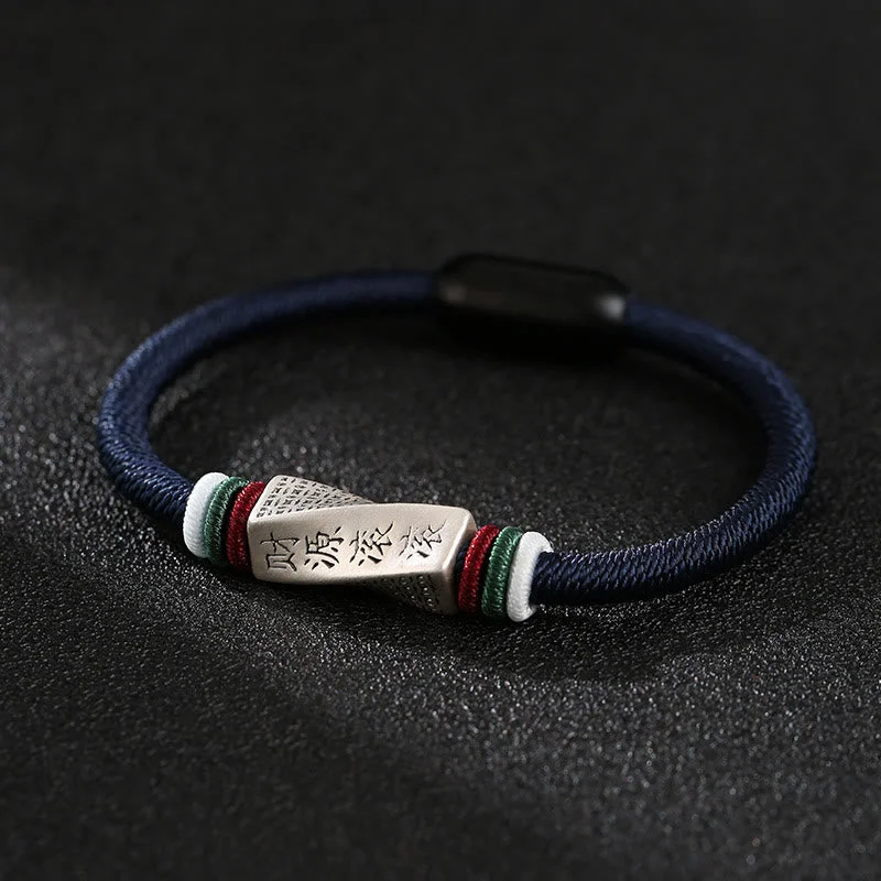 Bracelet Watches for Men-Buddha Stones 999 Sterling Silver Profits Pouring In From All Sides Handmade Blessing String Buckle Bracelet Bracelet Watches for Men-Buddha Stones 999 Sterling Silver Profits Pouring In From All Sides Handmade Blessing String Buckle Bracelet