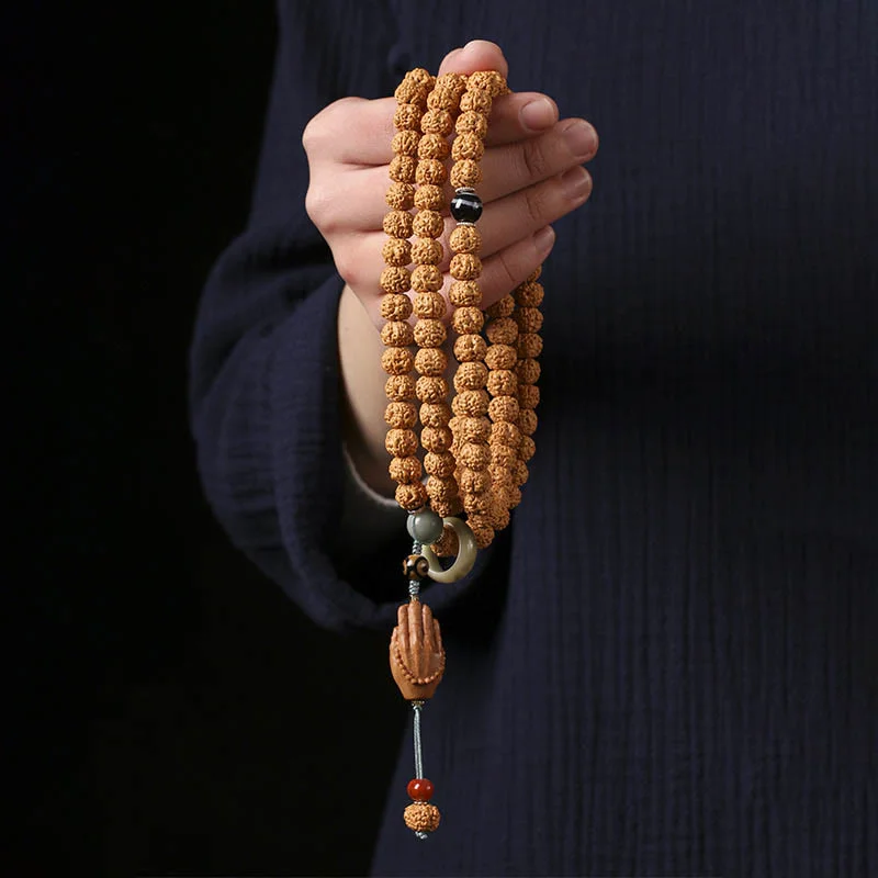Men's Engraved Gold Bracelets-Buddha Stones Bodhi Seed Three-eyed Dzi Bead Buddha Hand Charm Wealth Bracelet Men's Engraved Gold Bracelets-Buddha Stones Bodhi Seed Three-eyed Dzi Bead Buddha Hand Charm Wealth Bracelet
