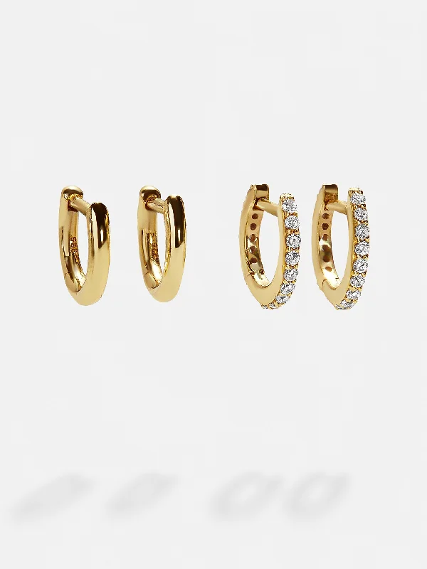 Women's Earrings – Elegant Designs for Every Personality--Nicole 18K Gold Earring Set - Gold/Pavé Women's Earrings – Elegant Designs for Every Personality--Nicole 18K Gold Earring Set - Gold/Pavé