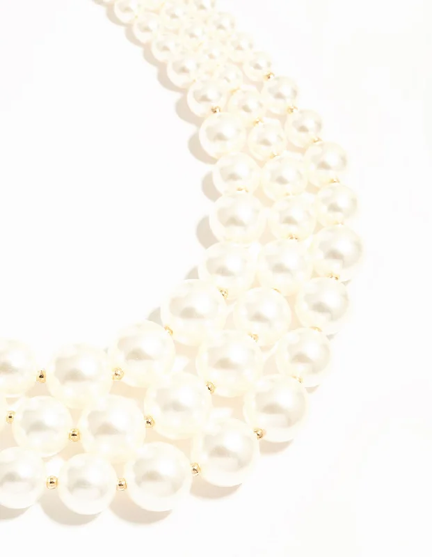 Shop Classic Women's Necklaces & Pendants with a Modern Twist-Pearl Trio Layered Necklace Shop Classic Women's Necklaces & Pendants with a Modern Twist-Pearl Trio Layered Necklace