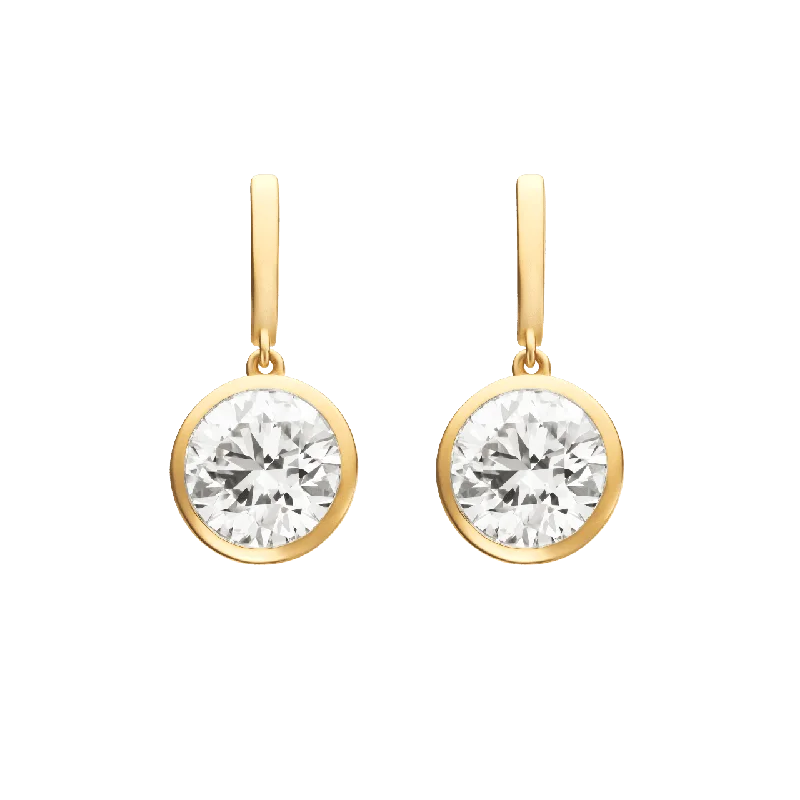 Women's Earrings – Elegant Designs for Every Personality--The Round Brilliant Bezel Drop Earrings Women's Earrings – Elegant Designs for Every Personality--The Round Brilliant Bezel Drop Earrings