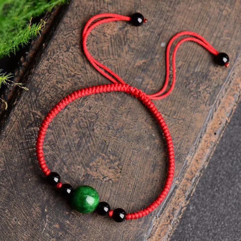 Simple Braided Bracelets for Men-Buddha Stones Lucky and Success Jade Red String Bracelet Simple Braided Bracelets for Men-Buddha Stones Lucky and Success Jade Red String Bracelet