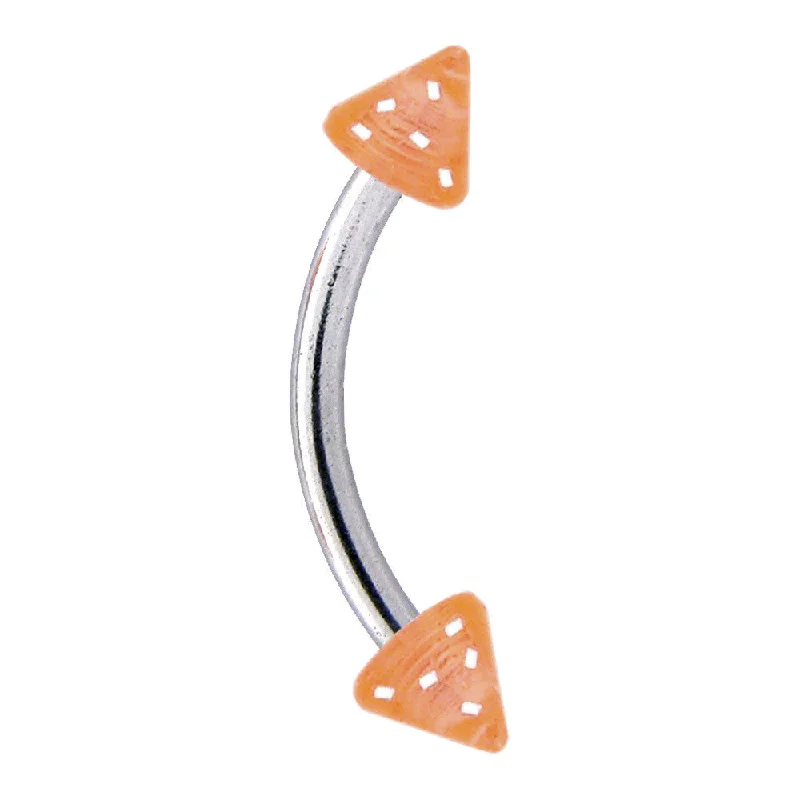 Women's Earrings – Elegant Designs for Every Personality--Orange GLITTER UV Curved Barbell Eyebrow Ring Women's Earrings – Elegant Designs for Every Personality--Orange GLITTER UV Curved Barbell Eyebrow Ring
