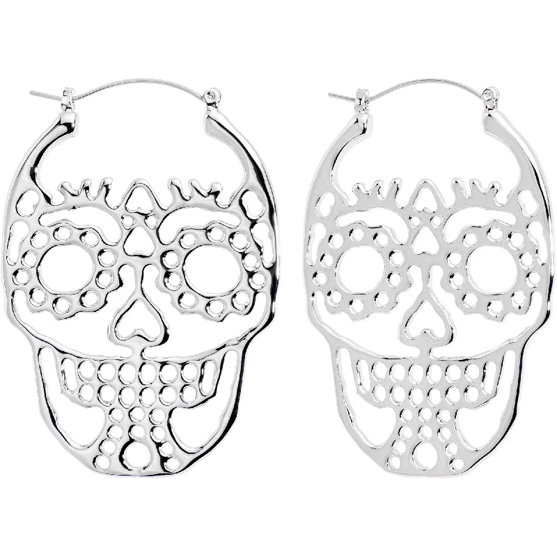 Women's Earrings – Elegant Designs for Every Personality--Sugar Skull Cutout Tunnel Plug Earrings Women's Earrings – Elegant Designs for Every Personality--Sugar Skull Cutout Tunnel Plug Earrings
