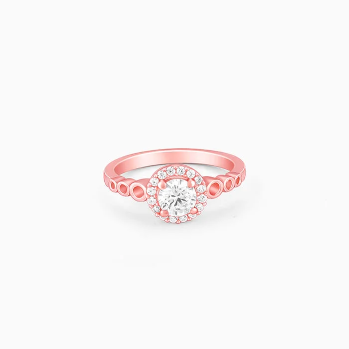 Chic Women's Rings for Fashion-Forward Looks-Rose Gold Encircled Ring